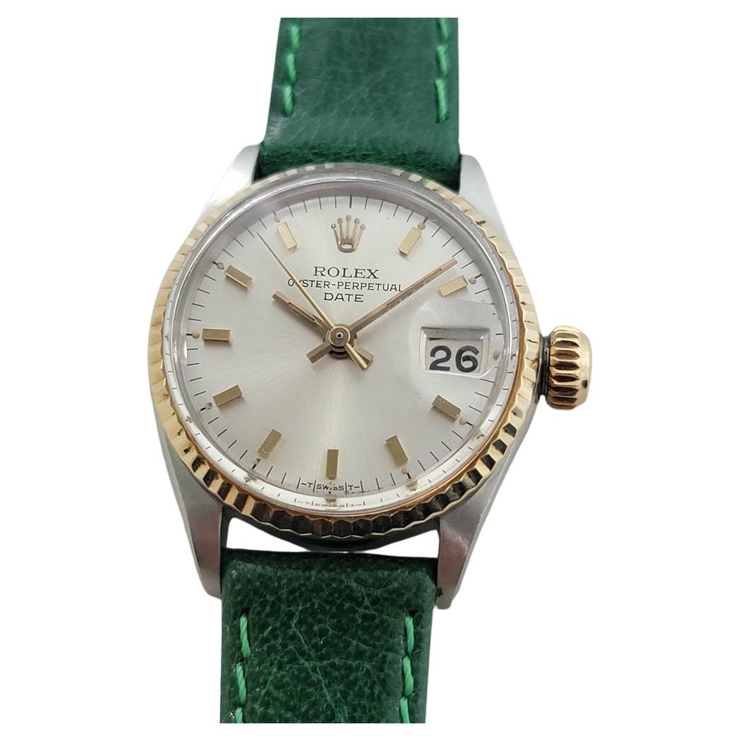 Rolex Oyster Perpetual Date Ref 6517 25mm Ladies 18K SS Automatic 1960s RA583B