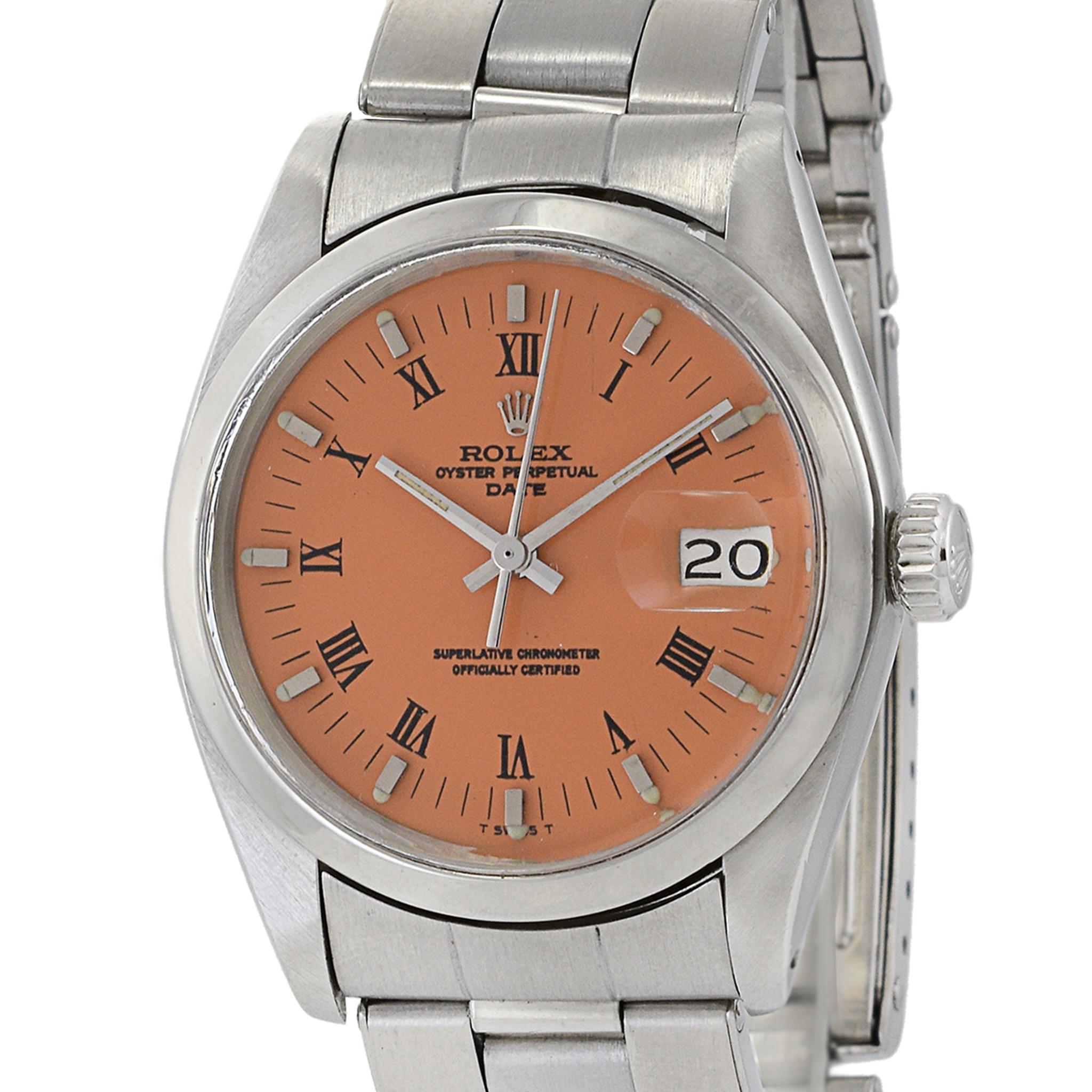 Rolex Oyster Perpetual Date Reference 1500 In Good Condition For Sale In New York, NY