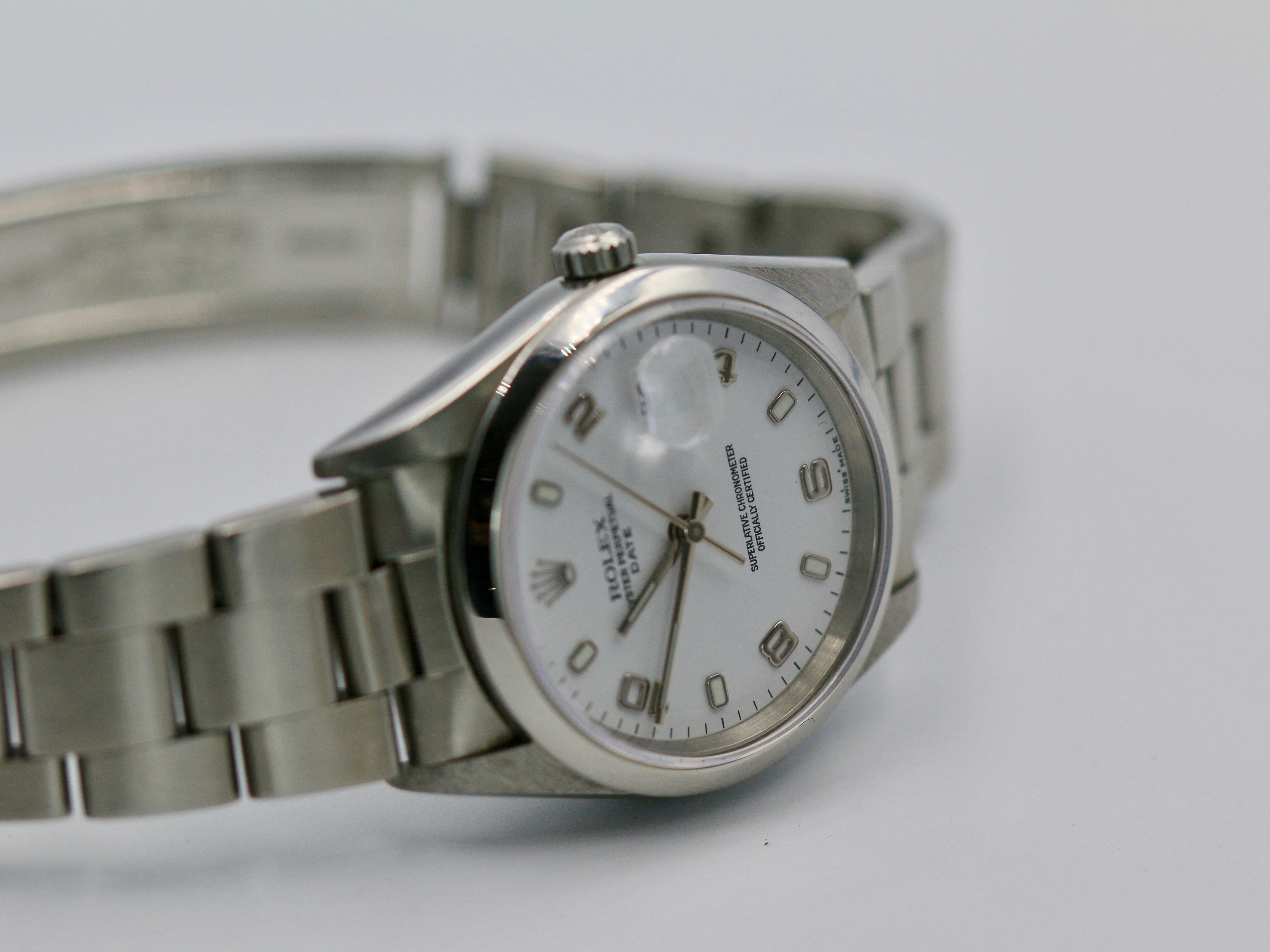 Women's or Men's Rolex Oyster Perpetual Date reference 15200 diameter 34mm Watch