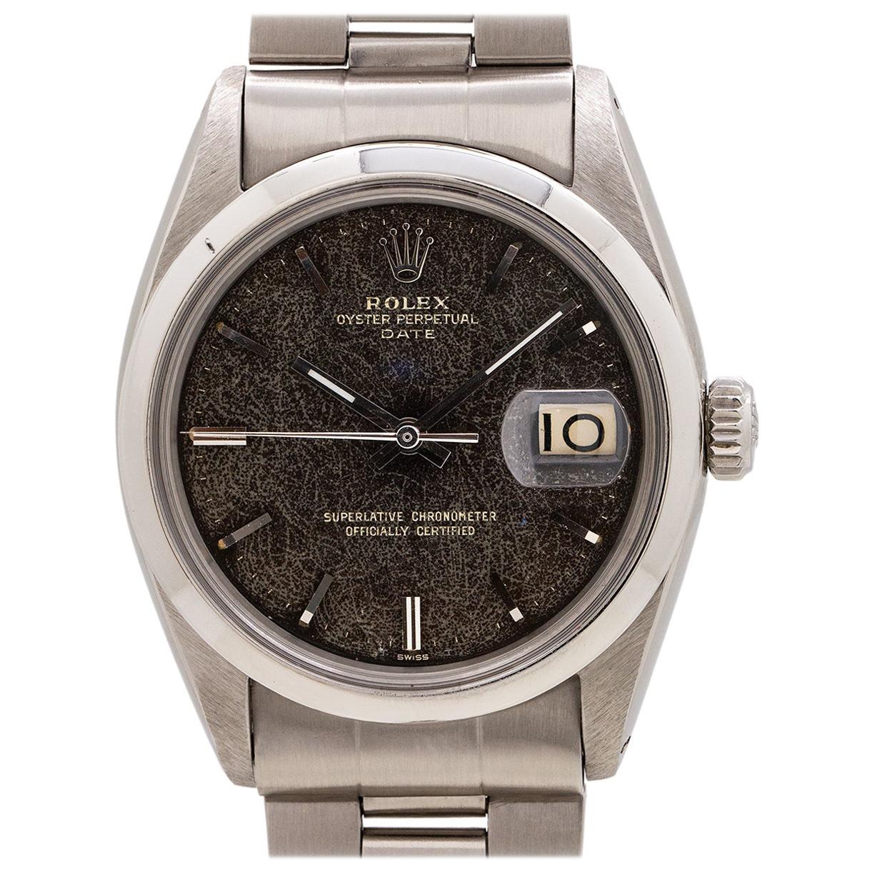 Rolex Oyster Perpetual Date Stainless Ref 1500 Gilt "Leopard" Dial, circa 1959