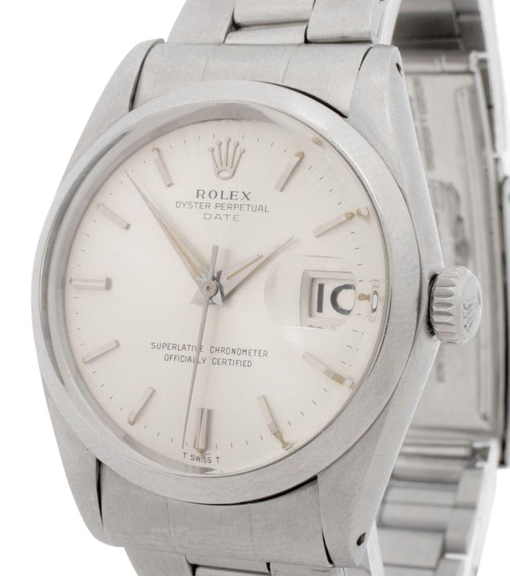 Rolex Oyster Perpetual Date in acciaio inossidabile in vendita 1
