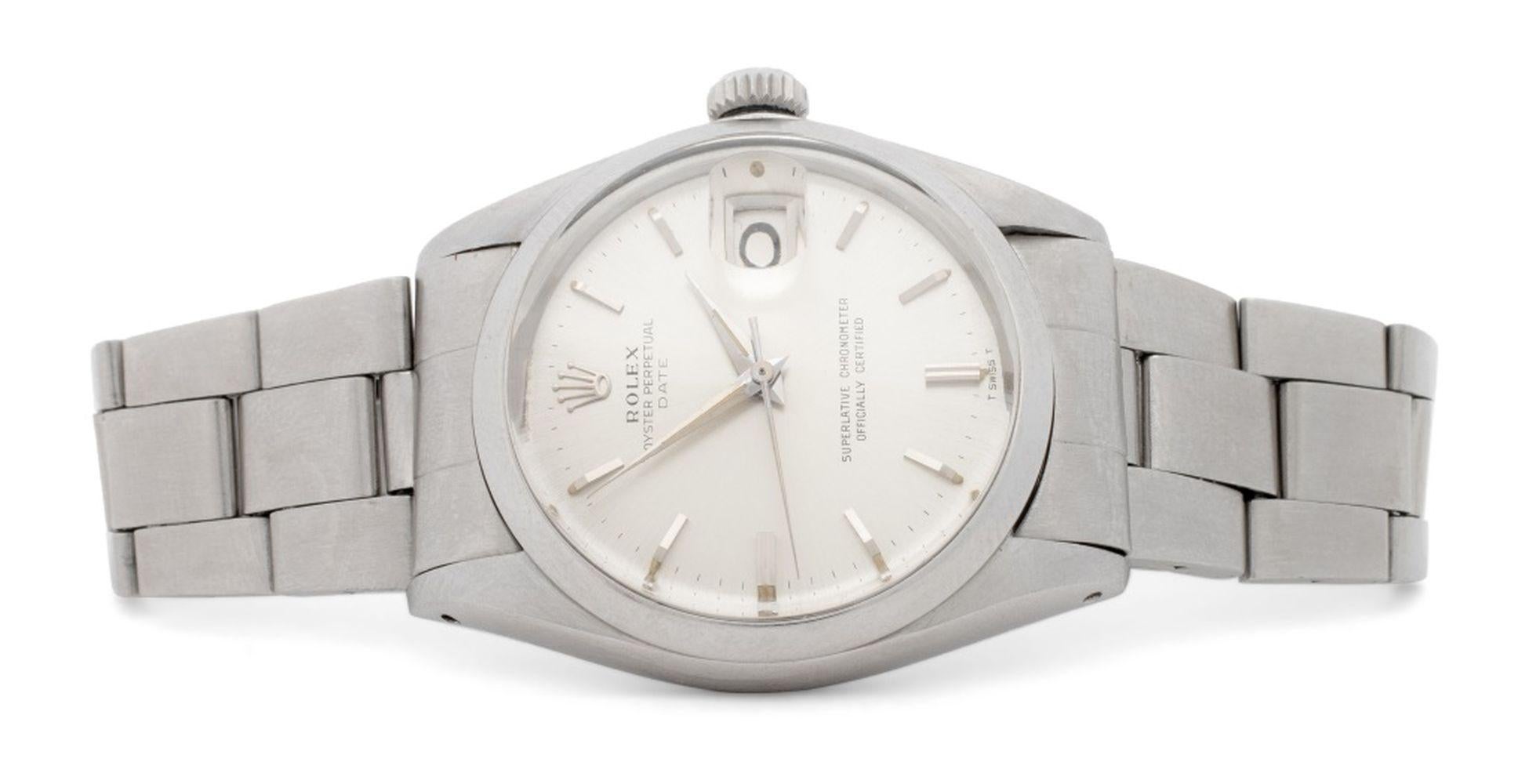 Rolex Oyster Perpetual Date in acciaio inossidabile in vendita 2