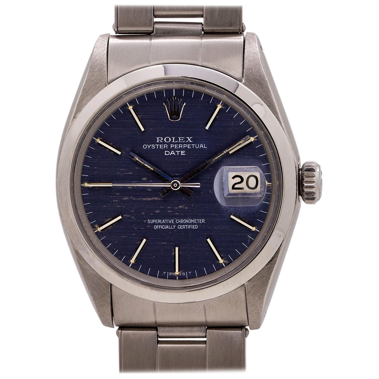 Rolex Oyster Perpetual Date Stainless Steel Ref 1500, circa 1967 For Sale