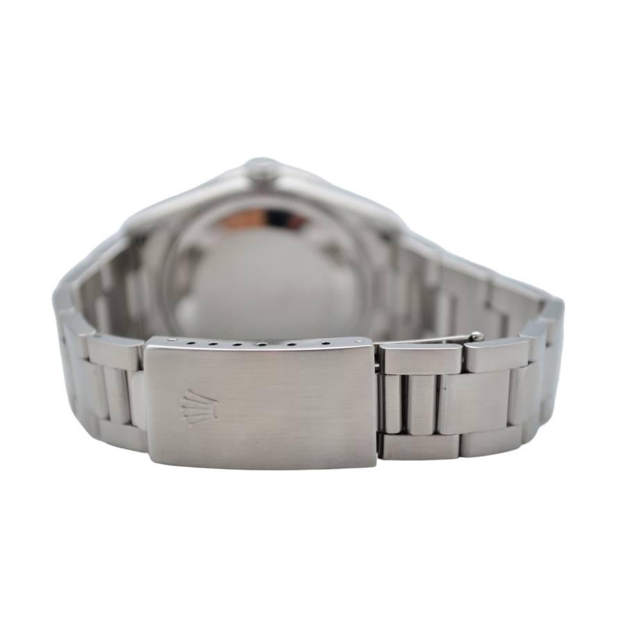 Rolex Oyster Perpetual Date White Arabic Dial 34mm Steel Ref: 15210 In Excellent Condition In București, București
