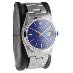 Rolex Oyster Perpetual Date With Custom Blue Dial 1970's