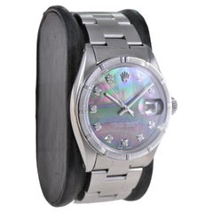 Rolex Oyster Perpetual Date con quadrante personalizzato in madreperla degli anni '60