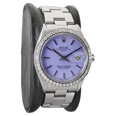 Rolex Oyster Perpetual Date With Diamond Bezel & Custom Purple Dial 1960's