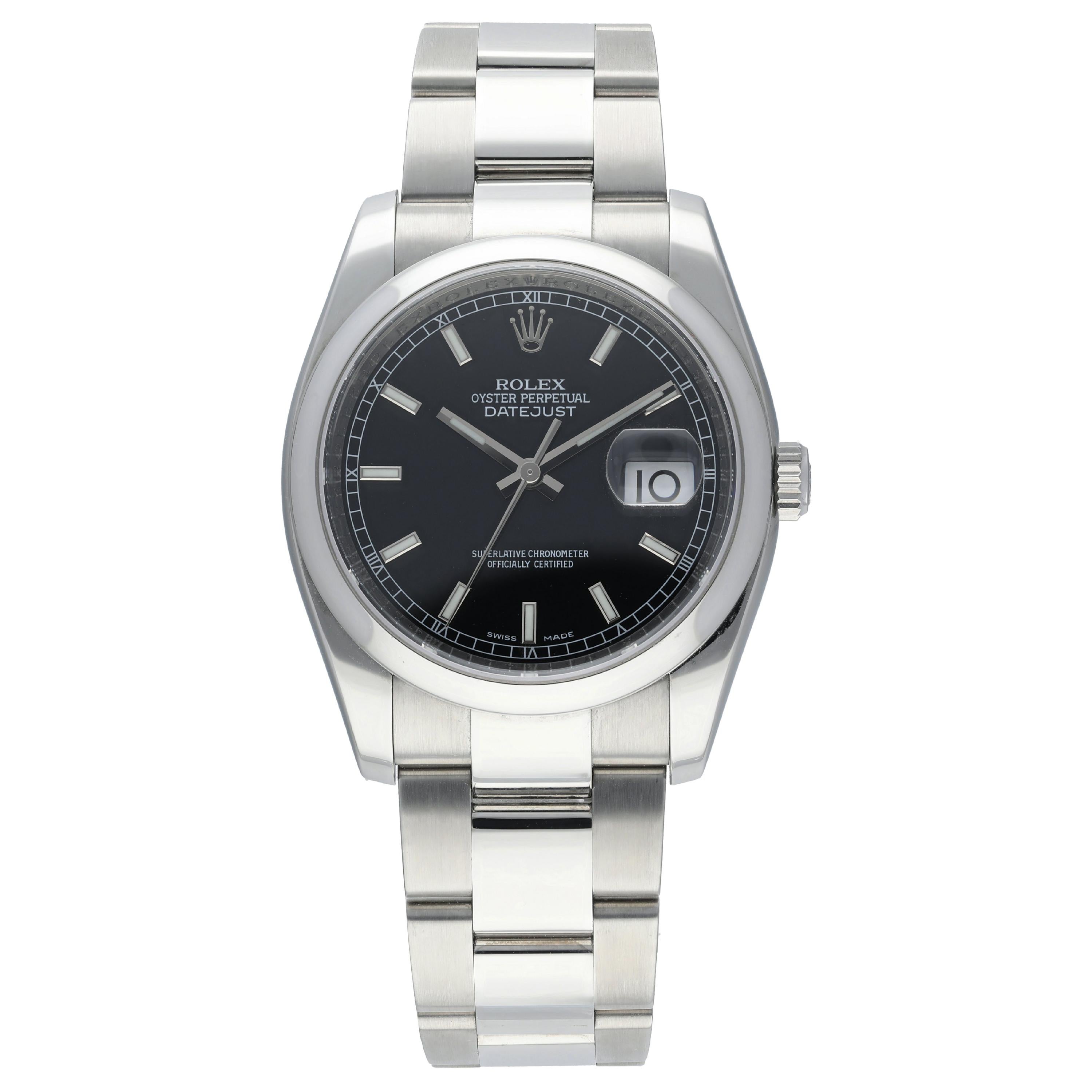 Rolex Oyster Perpetual Datejust 116200 Men
s Watch Box Papers For Sale