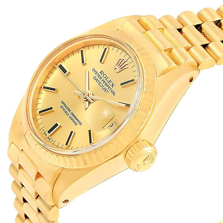 Rolex Oyster Perpetual Datejust 14 Karat Yellow Gold Ladies Watch 6917