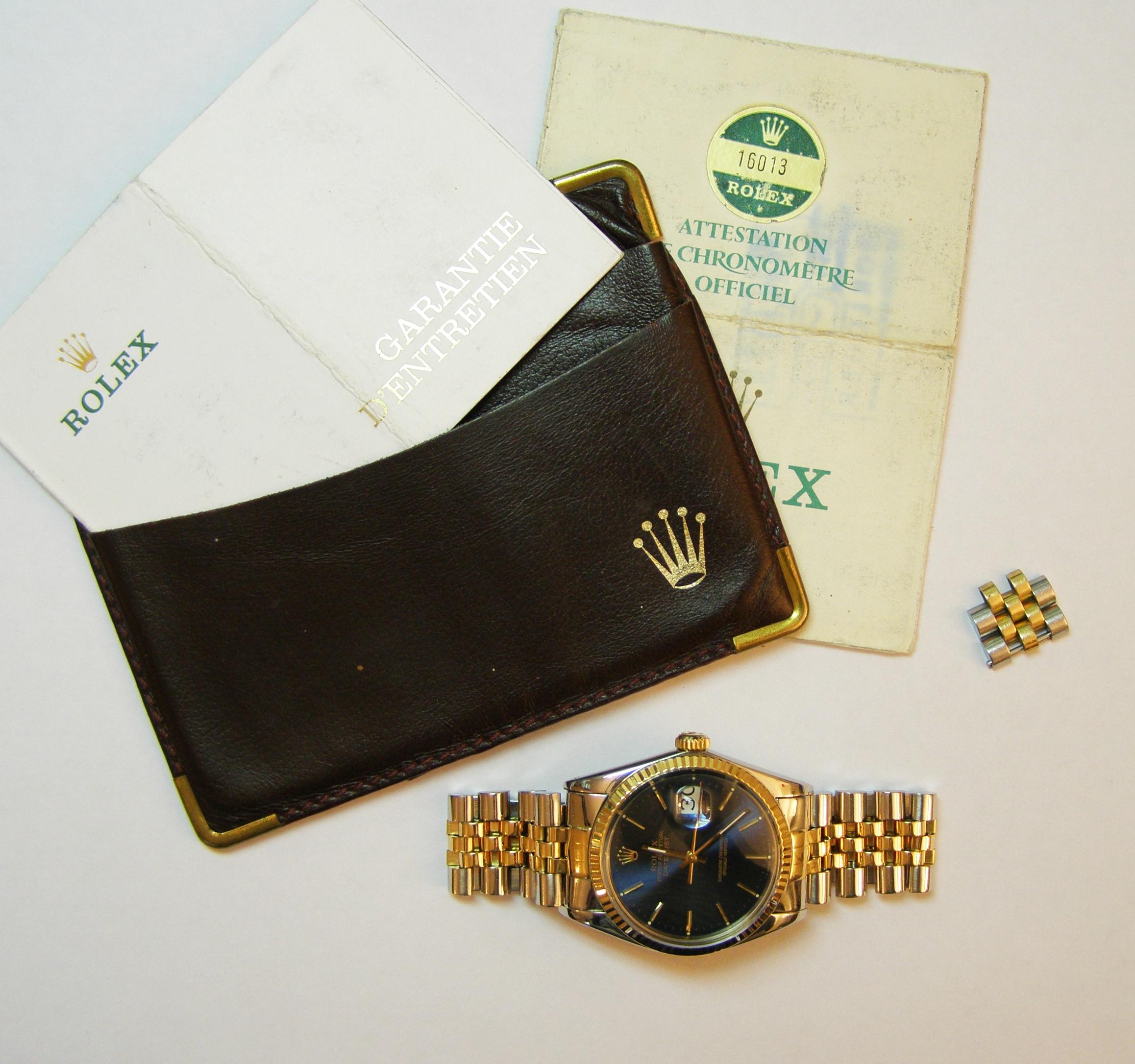 Rolex Oyster Perpetual Datejust 16000 Yellow Gold Stainless Steel Watch In Excellent Condition In London, GB