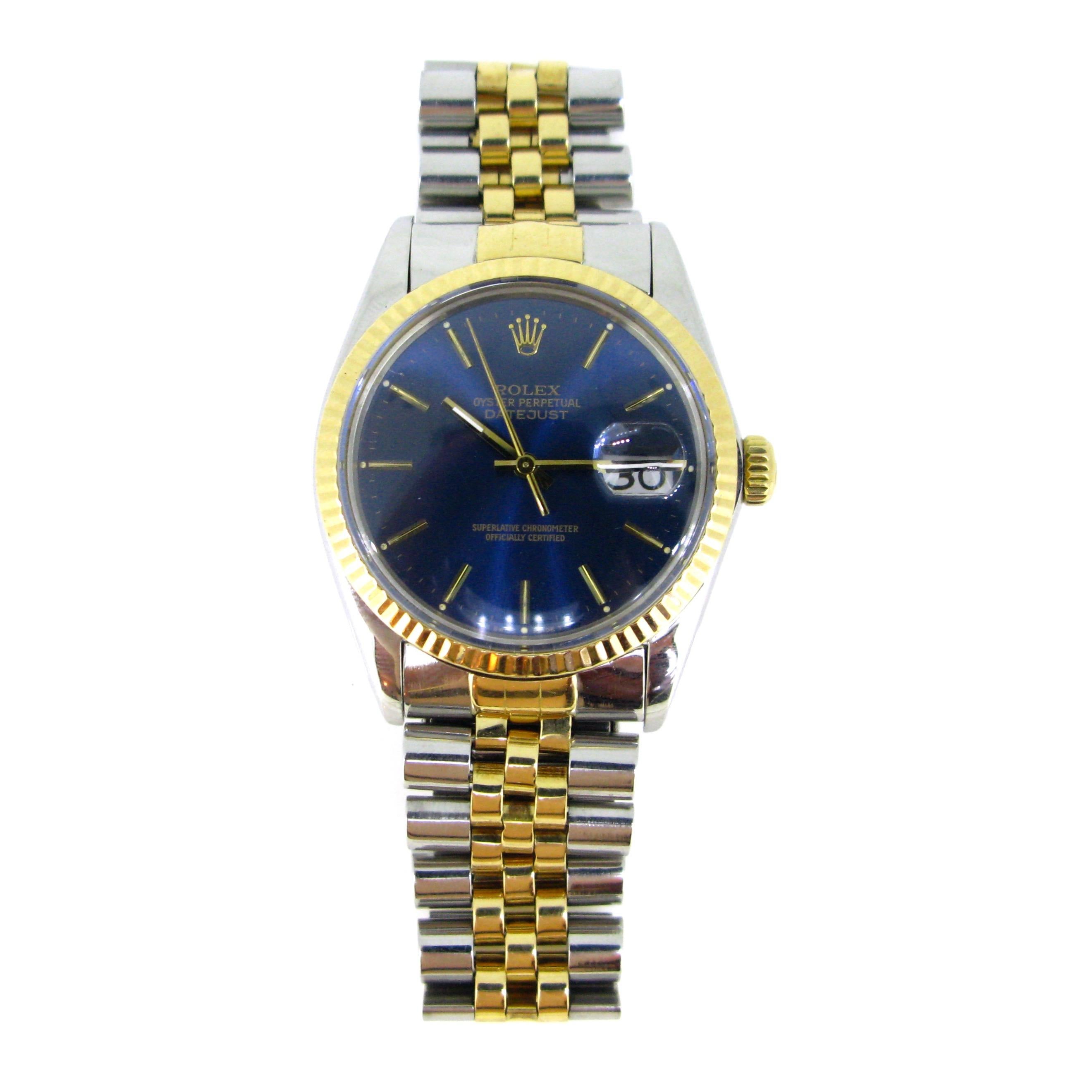 Rolex Oyster Perpetual Datejust 16000 Yellow Gold Stainless Steel Watch