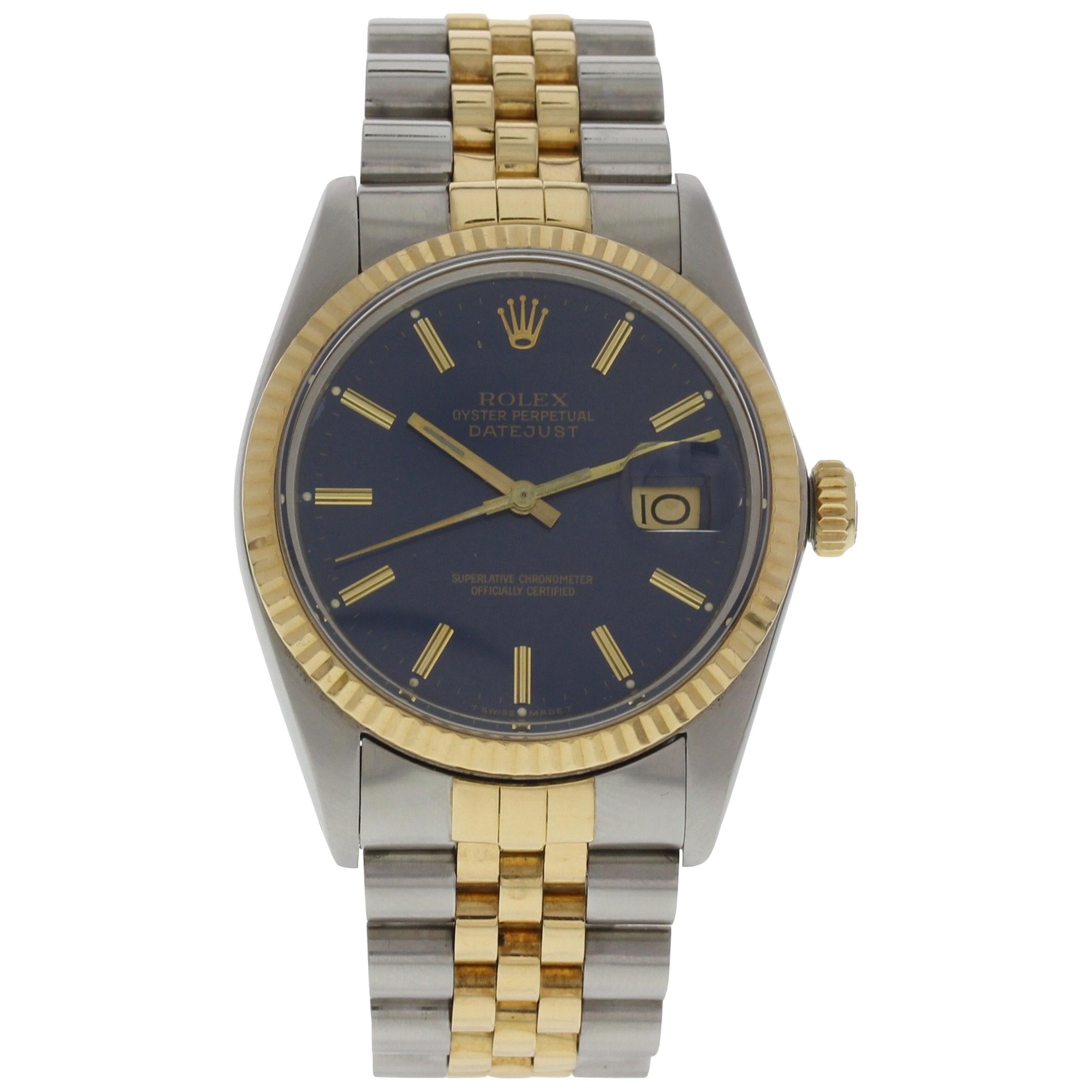 Rolex Oyster Perpetual Datejust 16013 Blue Dial