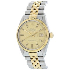 Rolex Oyster Perpetual Datejust 16013 Linen Dial Men's Watch