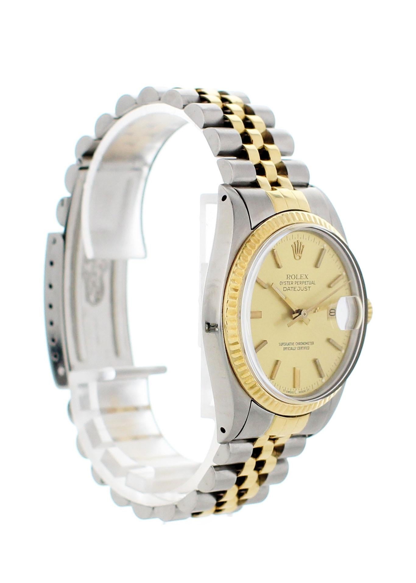 Rolex Oyster Perpetual Datejust 16013 Men's Watch In Excellent Condition In New York, NY