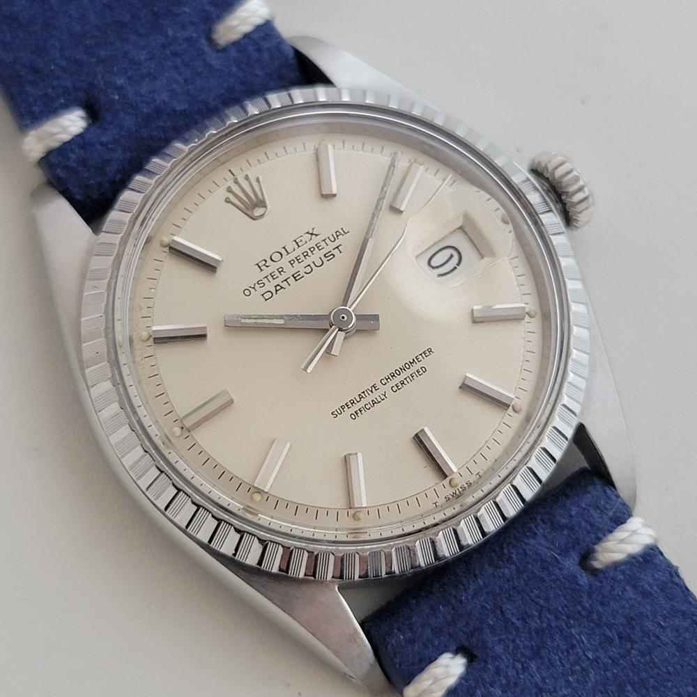 Rolex Oyster perpetual Datejust 1603 Mens 1960s 36mm Vintage Automatic RA685B In Excellent Condition For Sale In Beverly Hills, CA
