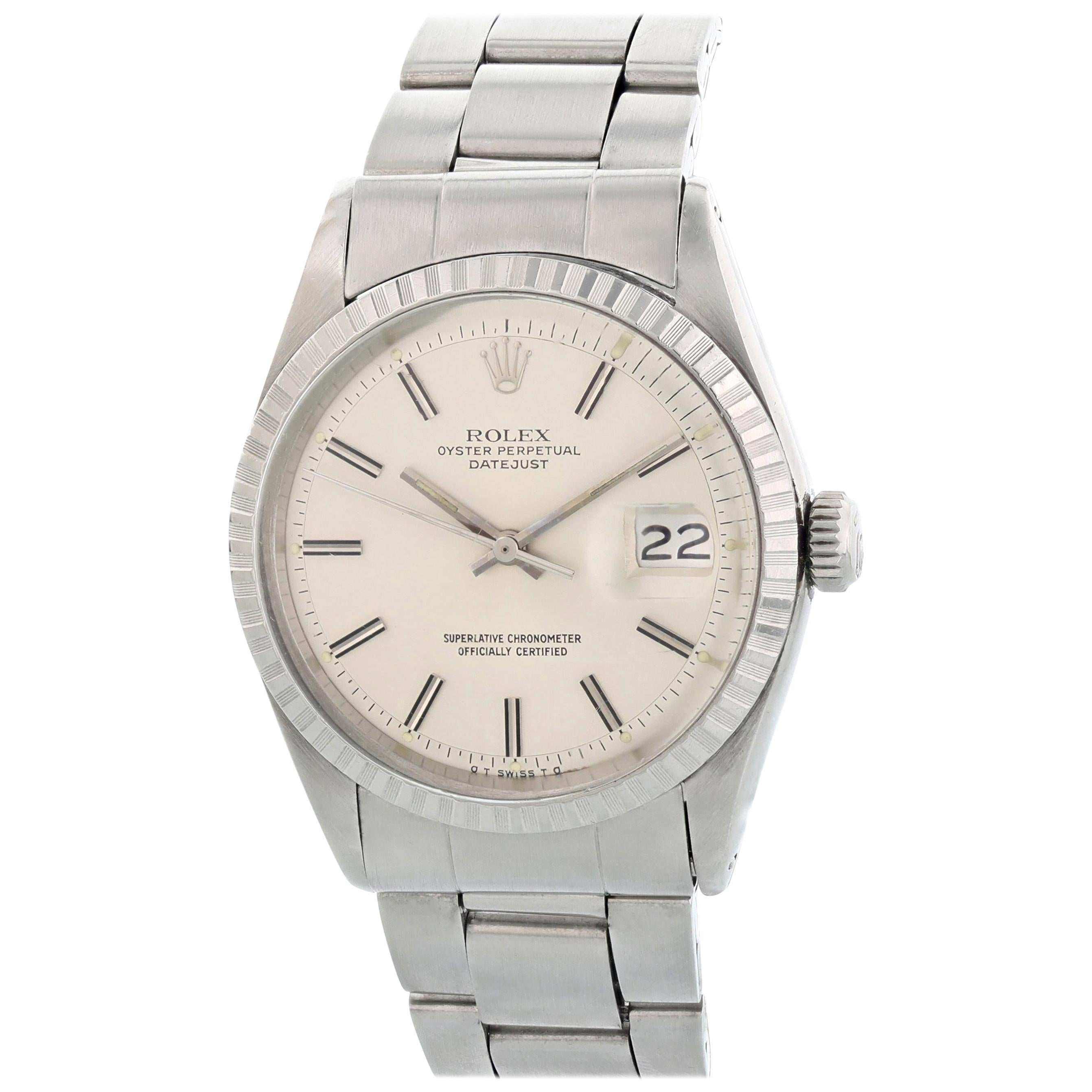 Rolex Oyster Perpetual Datejust 1603 Sigma Wide Boy Dial Men's Watch