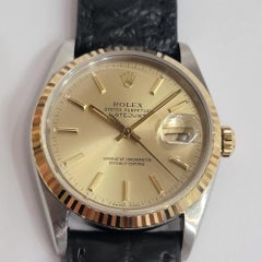 Rolex Oyster perpetual Datejust 16233 18k SS Mens 1990s 36mm Automatic RA769B