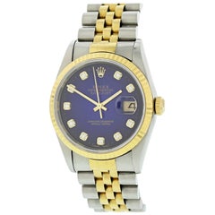 Rolex Oyster Perpetual Datejust 16233 Diamond Dial Men's Watch