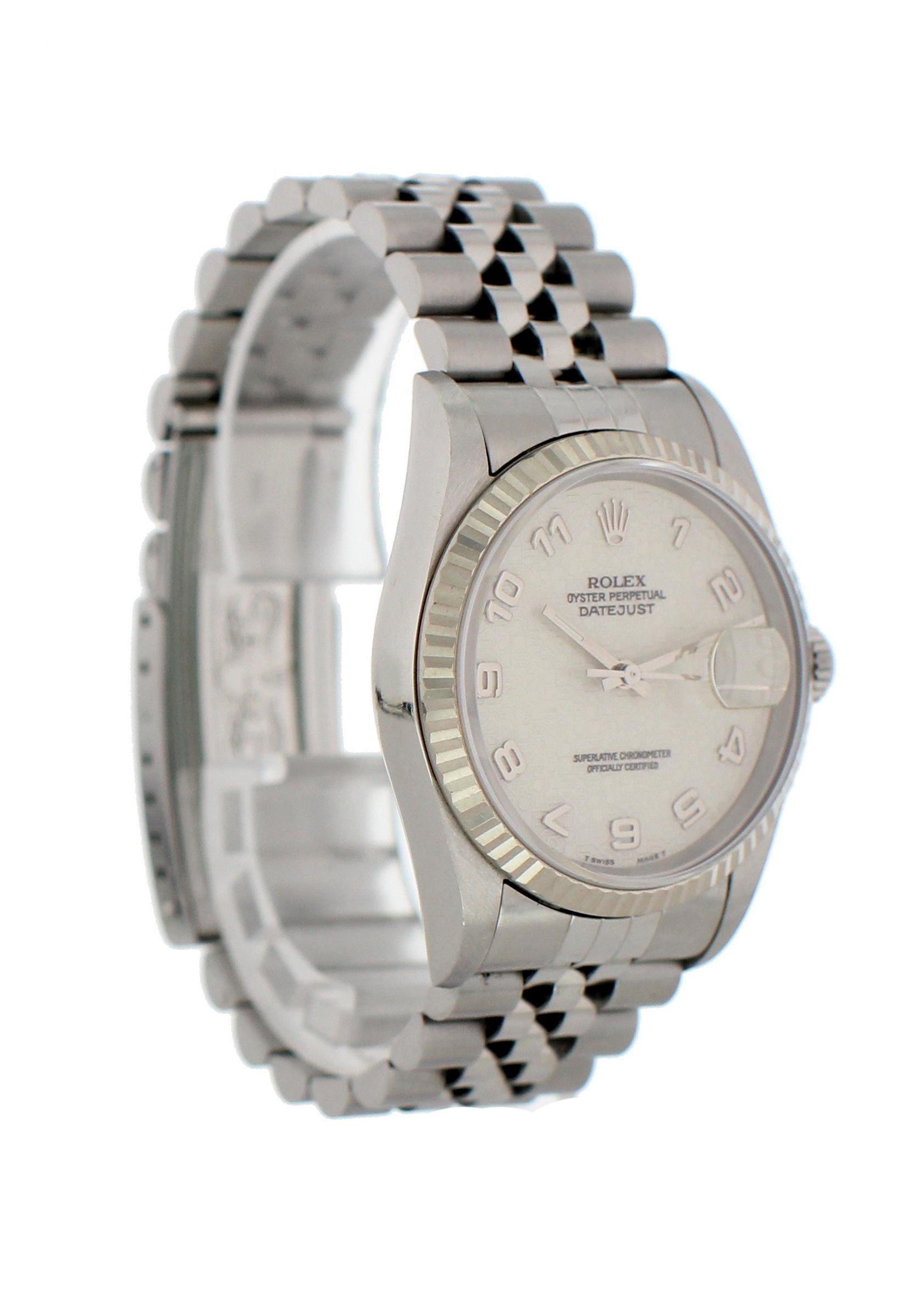 Rolex Oyster Perpetual Datejust 16234 Rolex Dial Men's Watch In Excellent Condition For Sale In New York, NY