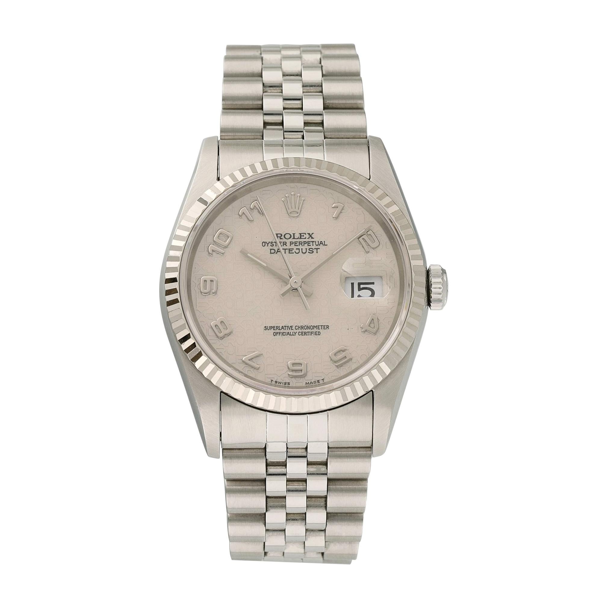 Rolex Oyster Perpetual Datejust 16234 Rolex Dial Men's Watch For Sale