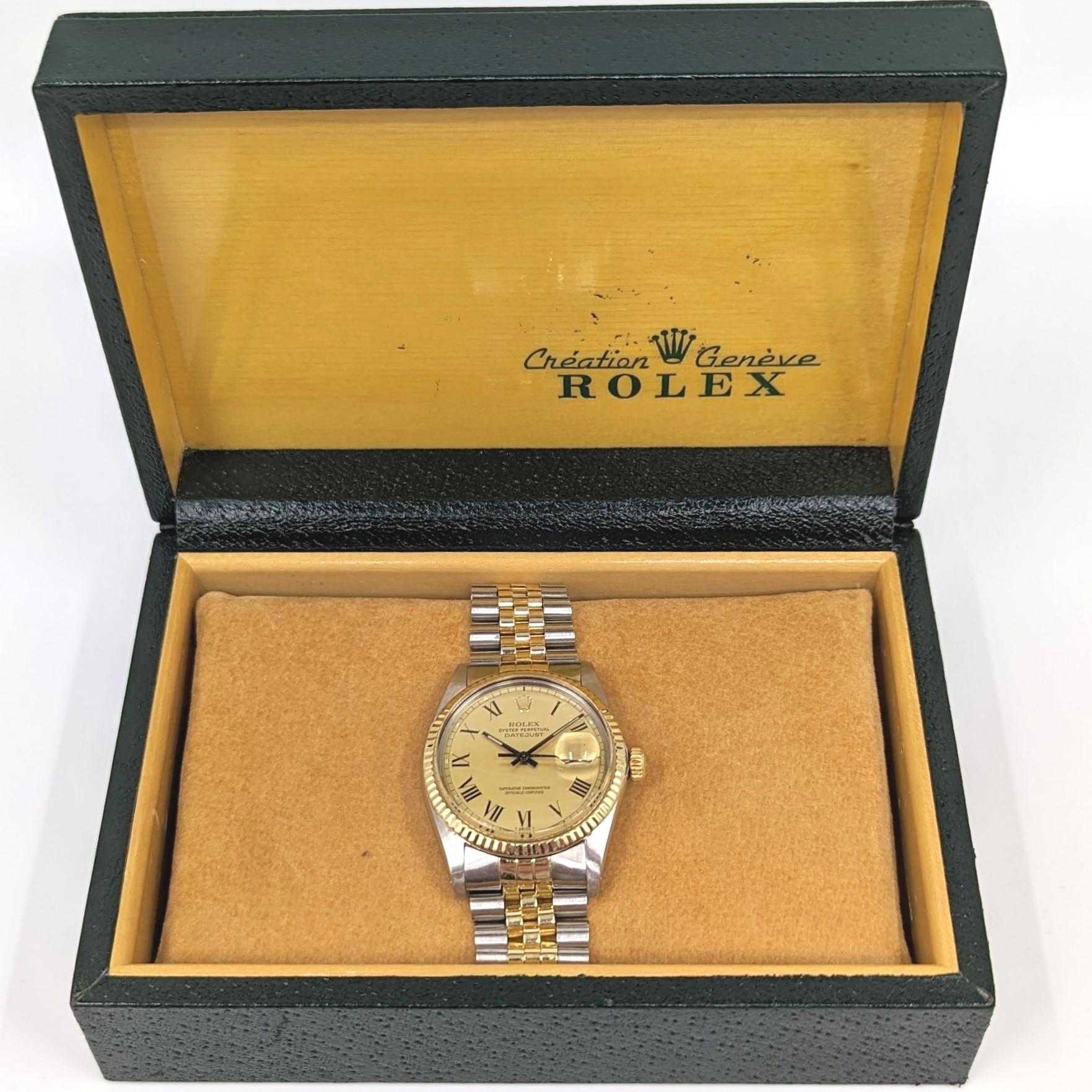 Rolex Oyster Perpetual Datejust 18k/SS YG 2tone Watch Collectible Buckley 16013 en vente 5