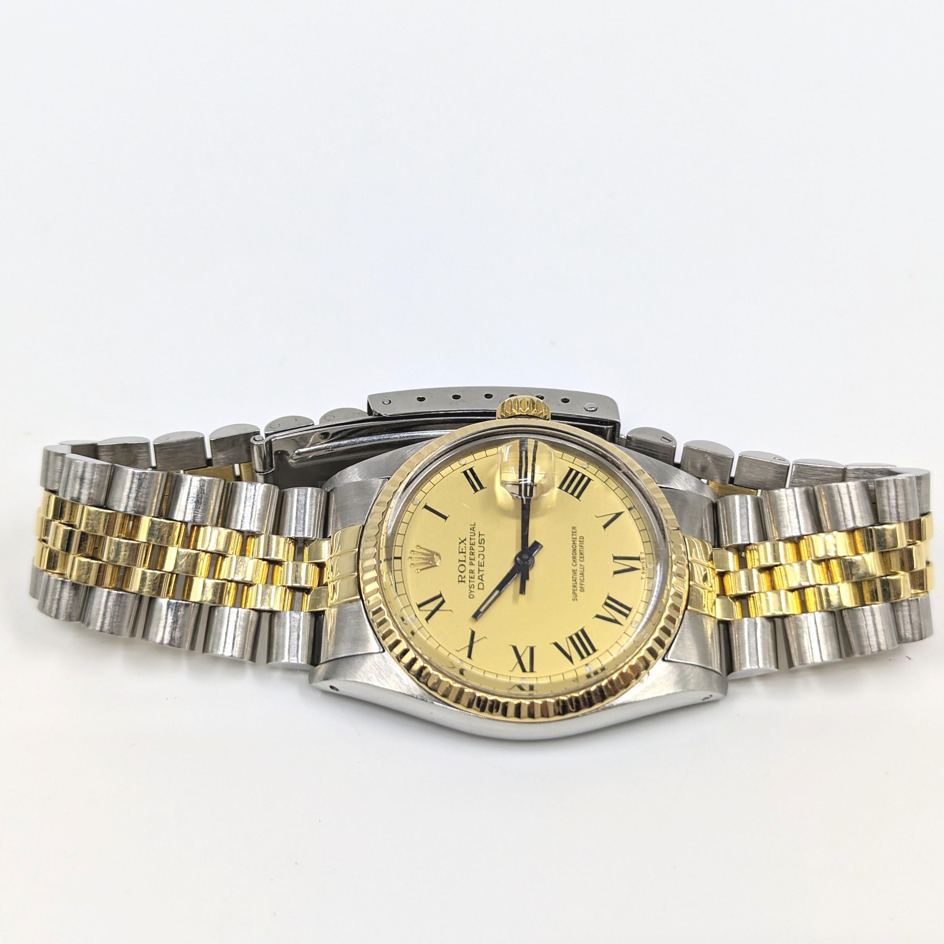 Rolex Oyster Perpetual Datejust 18k/SS YG 2tone Watch Collectible Buckley 16013 Bon état - En vente à Richmond, CA