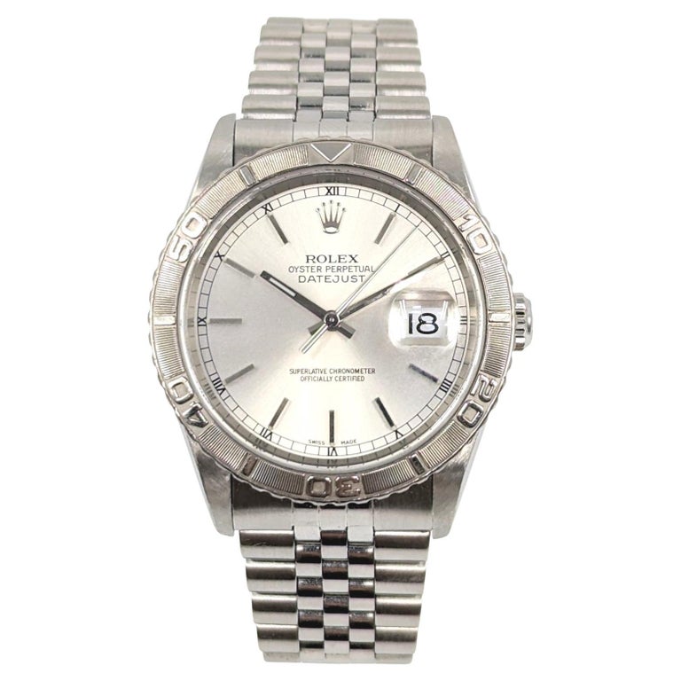 Rolex Oyster Perpetual Datejust 18k WG/SS Turnograph Watch Thunderbird 16234 For Sale at 1stDibs