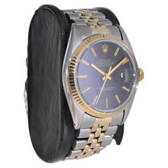 Rolex Oyster Perpetual Datejust 2-Tone With Factory Original Black Dial 1980's