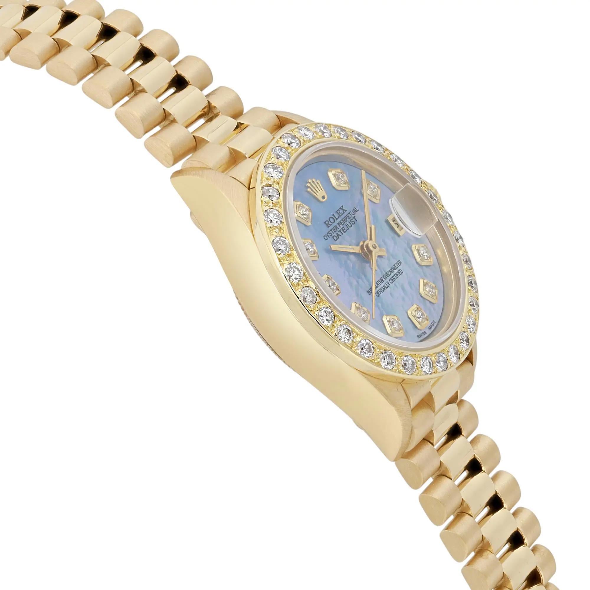 Reloj Rolex Oyster Perpetual Datejust 26MM Oro Diamante Personalizado 69178 en venta 2