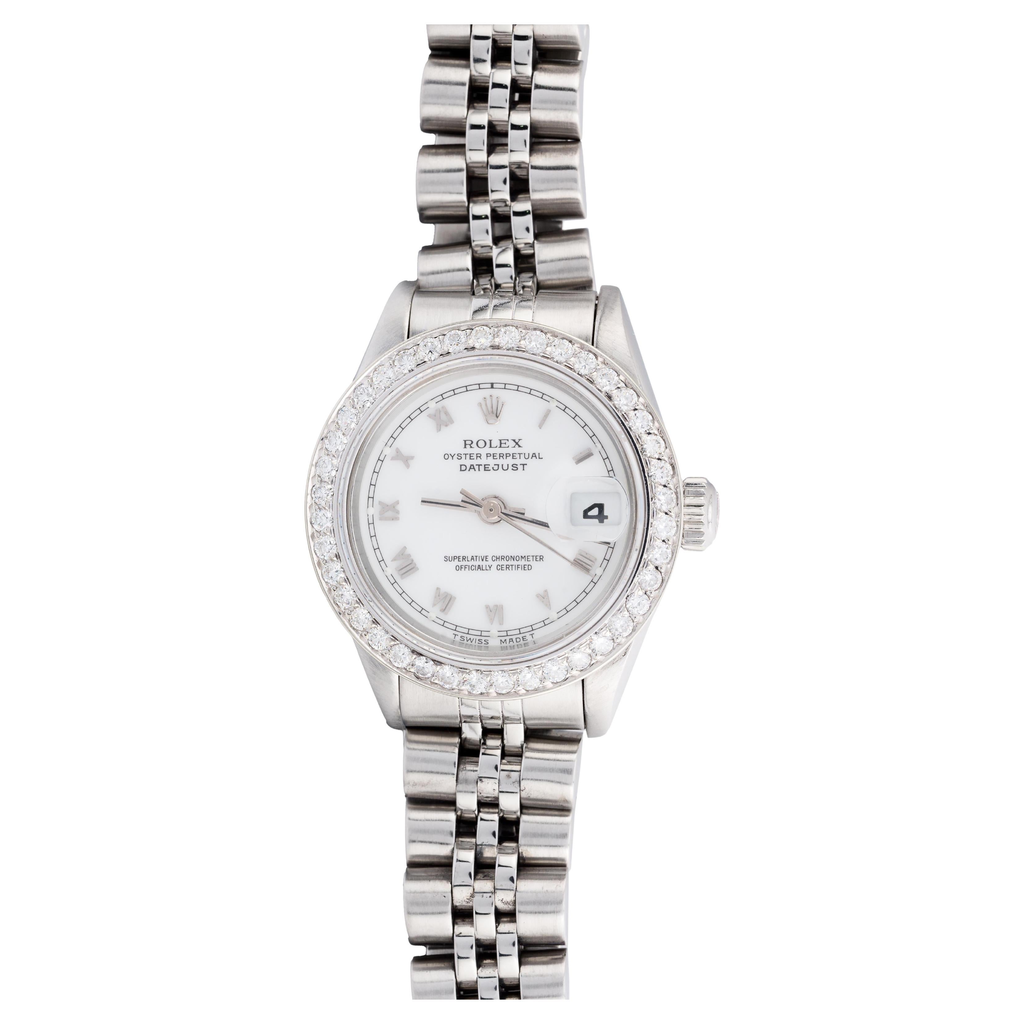 Rolex Oyster Perpetual Datejust 26mm in Stainless Steel with Diamond Bezel