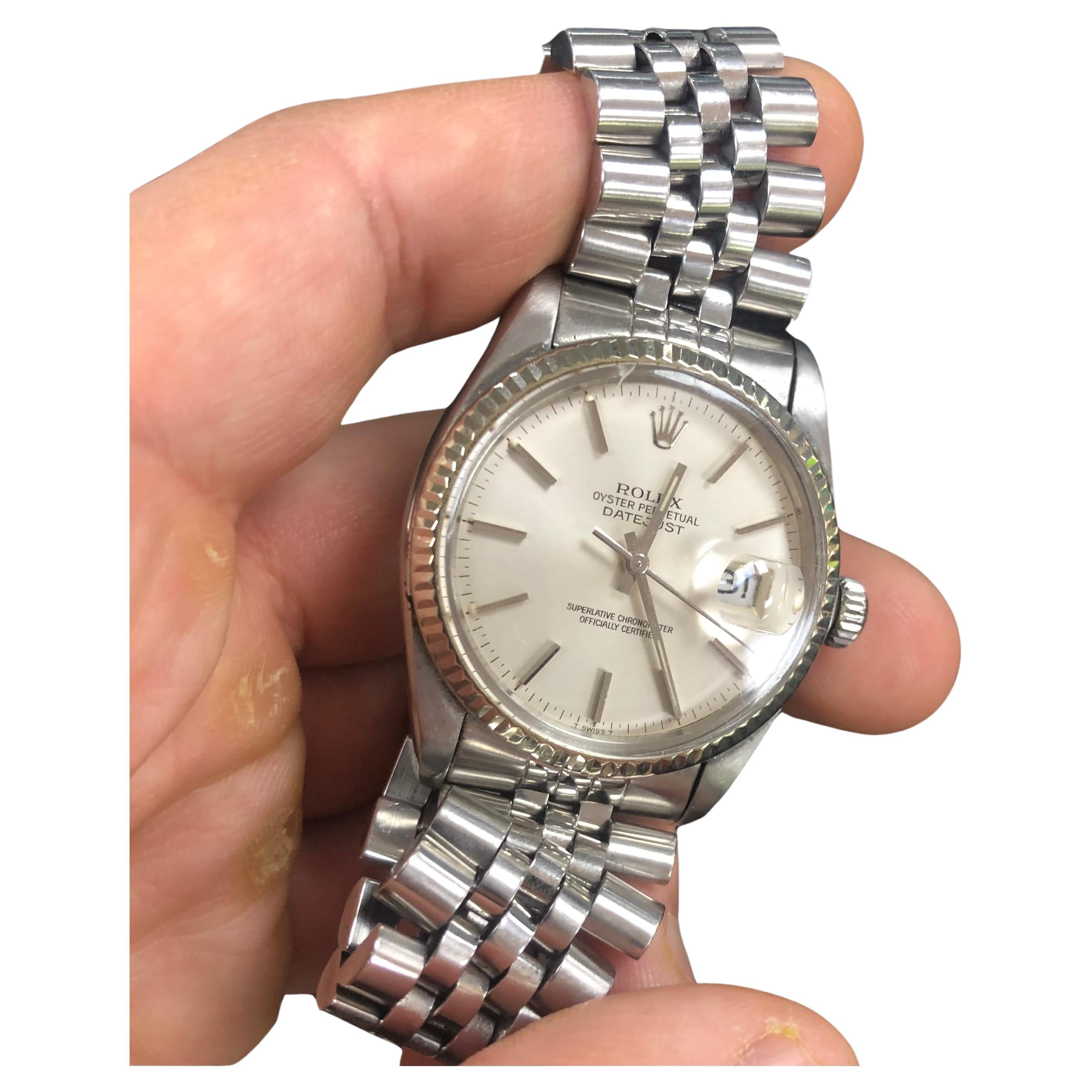 Rolex 1603 Oyster Perpetual DateJust Jubilee en acier inoxydable 36 mm en vente