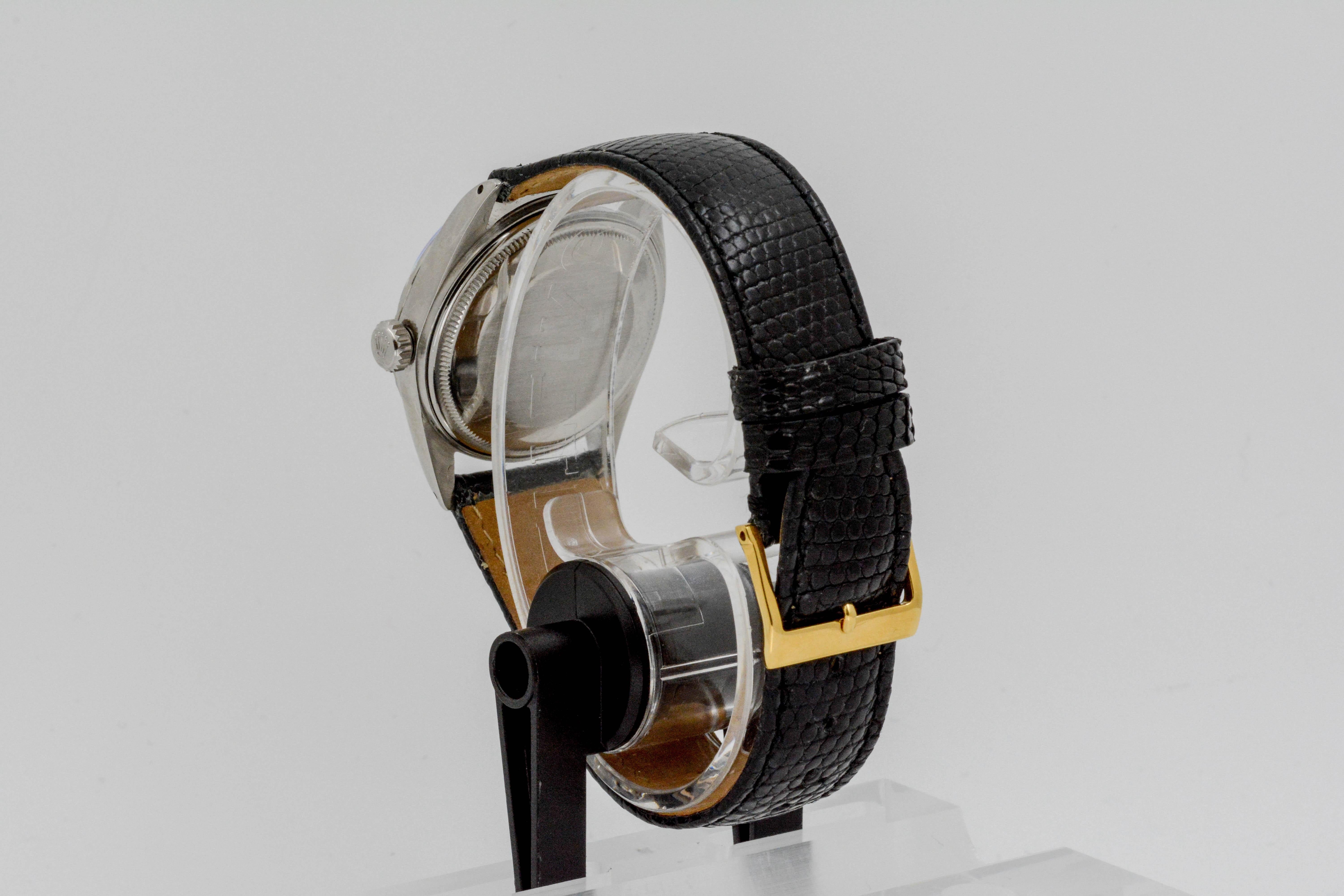 Modern Rolex Oyster Perpetual Datejust Lizard Leather Watch