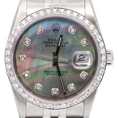 Rolex Oyster Perpetual Datejust Mother of Pearl Dial 54 Diamonds Factory