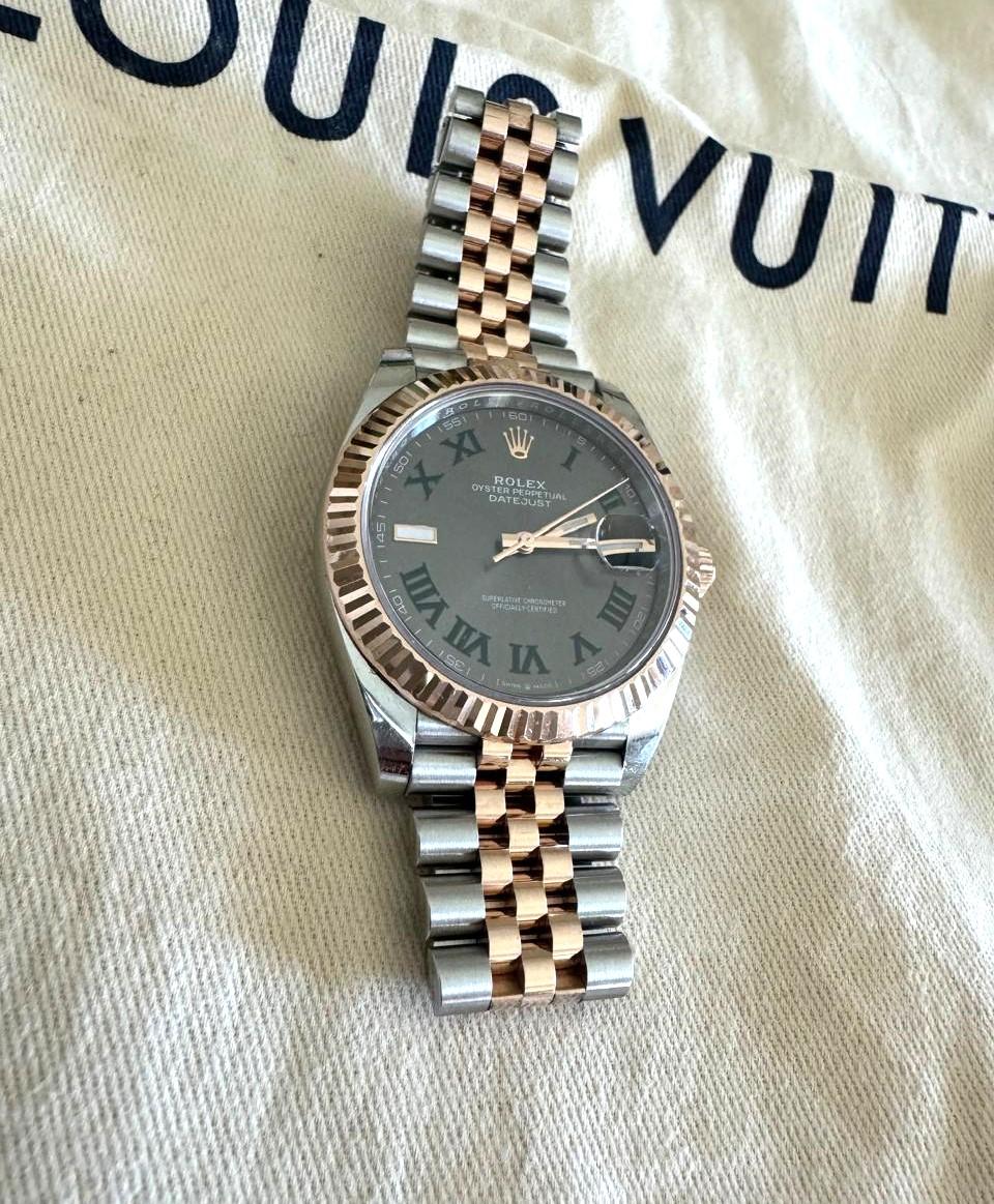 Taille brillant Rolex Oyster Perpetual Datejust 41 en or Oystersteel et Everose en vente