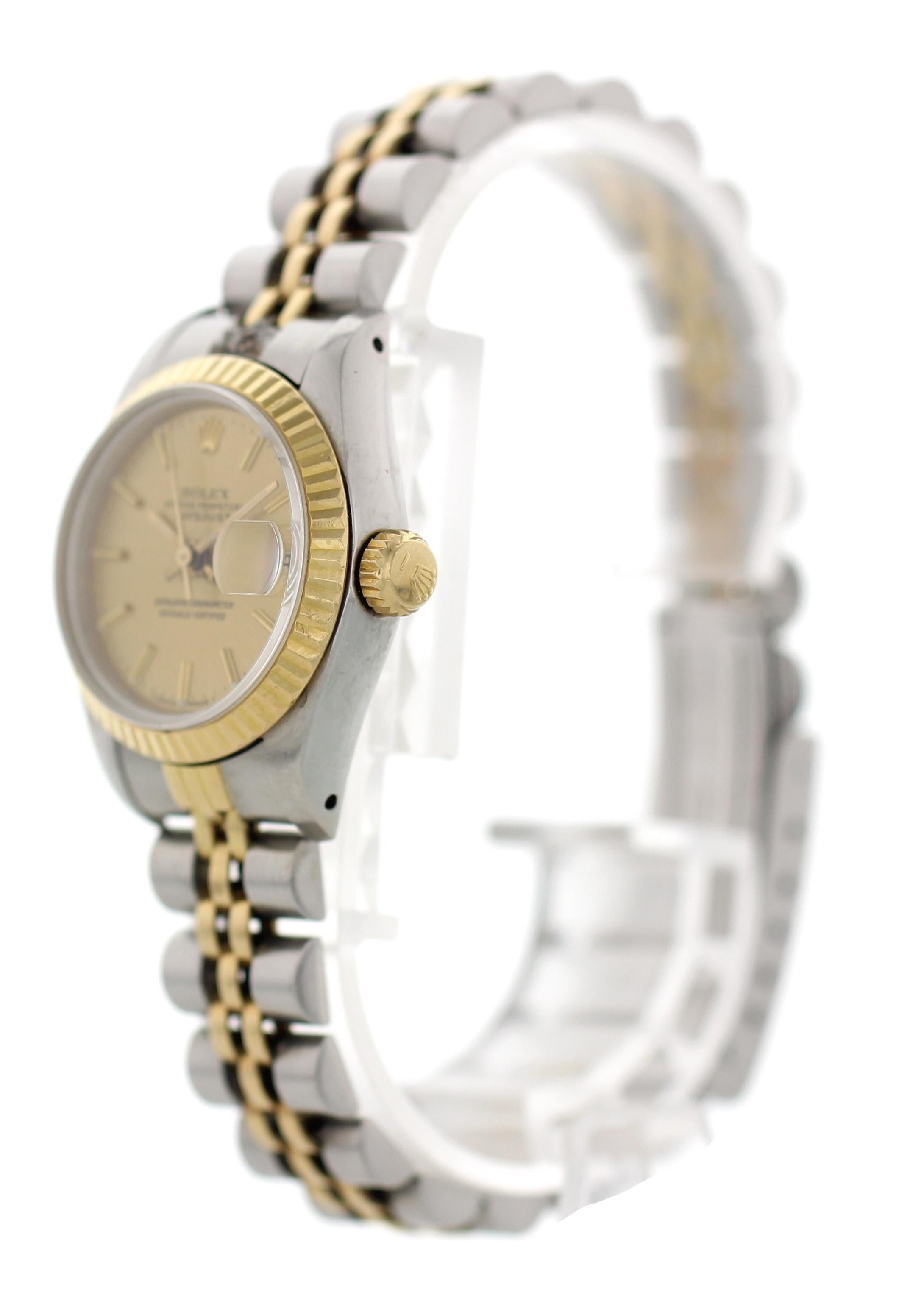 Rolex Oyster Perpetual Datejust 69173 Ladies Watch In Excellent Condition For Sale In New York, NY