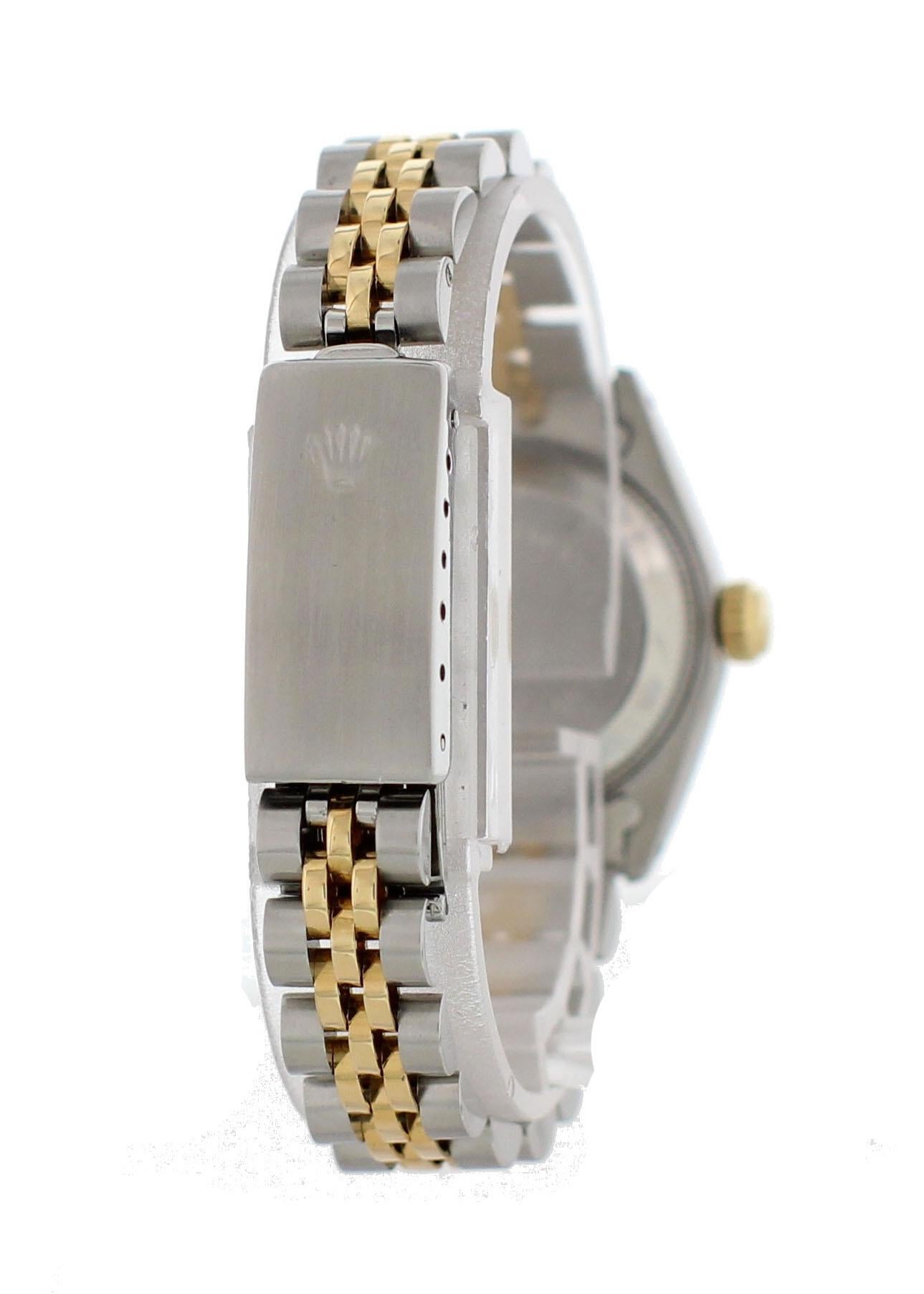 Rolex Oyster Perpetual Datejust 69173 Ladies Watch In Excellent Condition For Sale In New York, NY