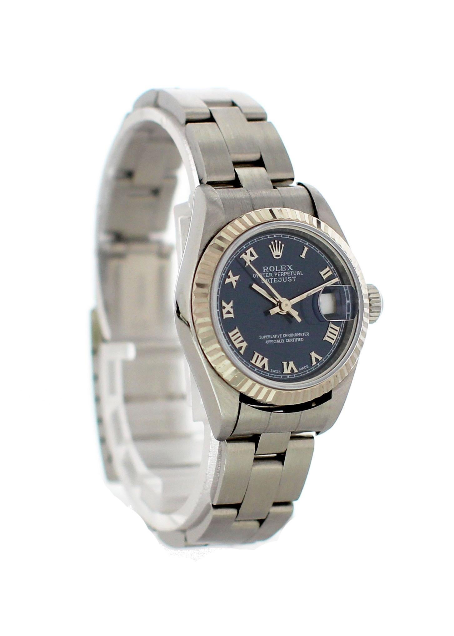 Rolex Oyster Perpetual Datejust 69174 Ladies Watch In Excellent Condition For Sale In New York, NY