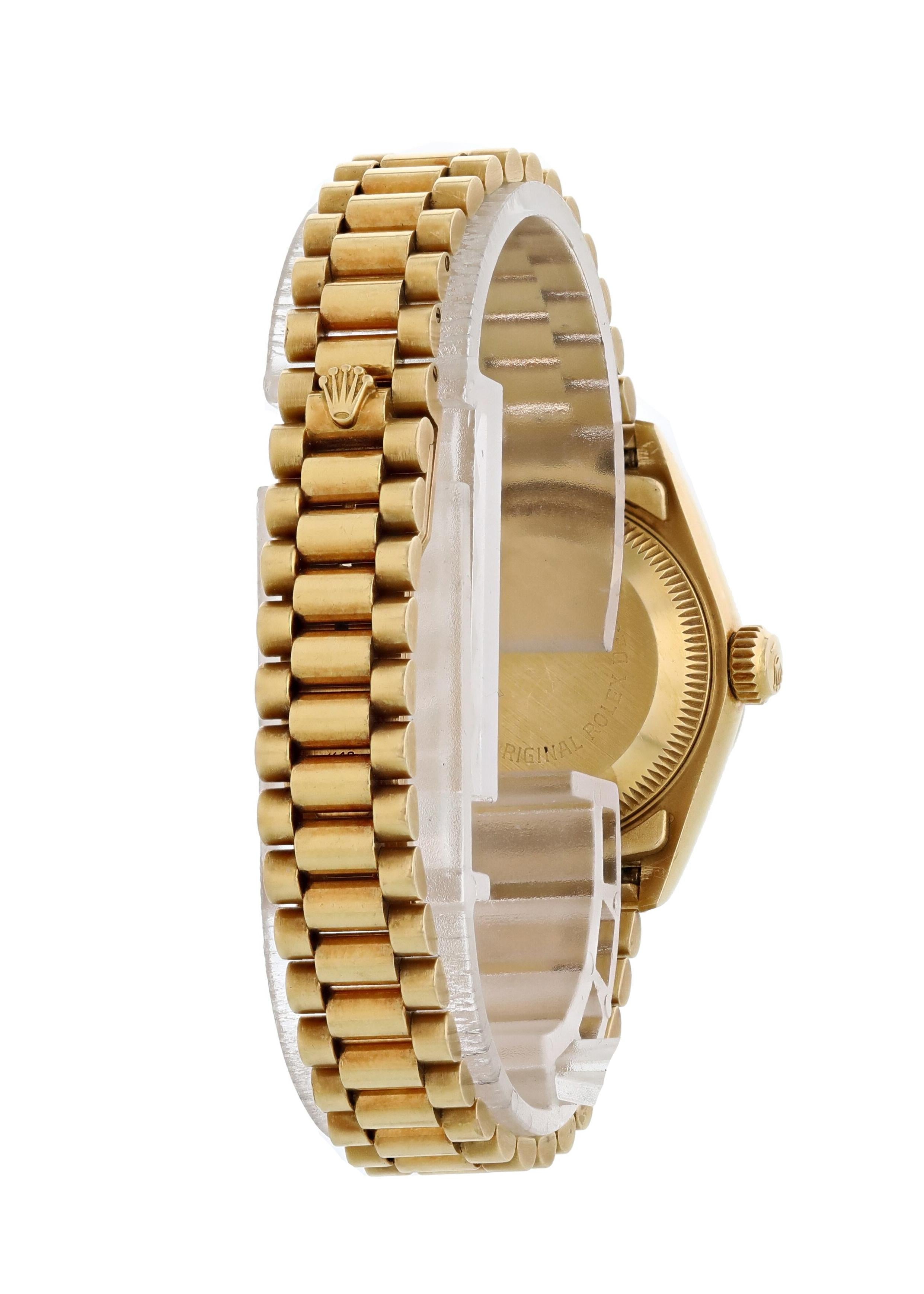 Women's Rolex Oyster Perpetual Datejust 69178 18 Karat Yellow Gold Ladies Watch