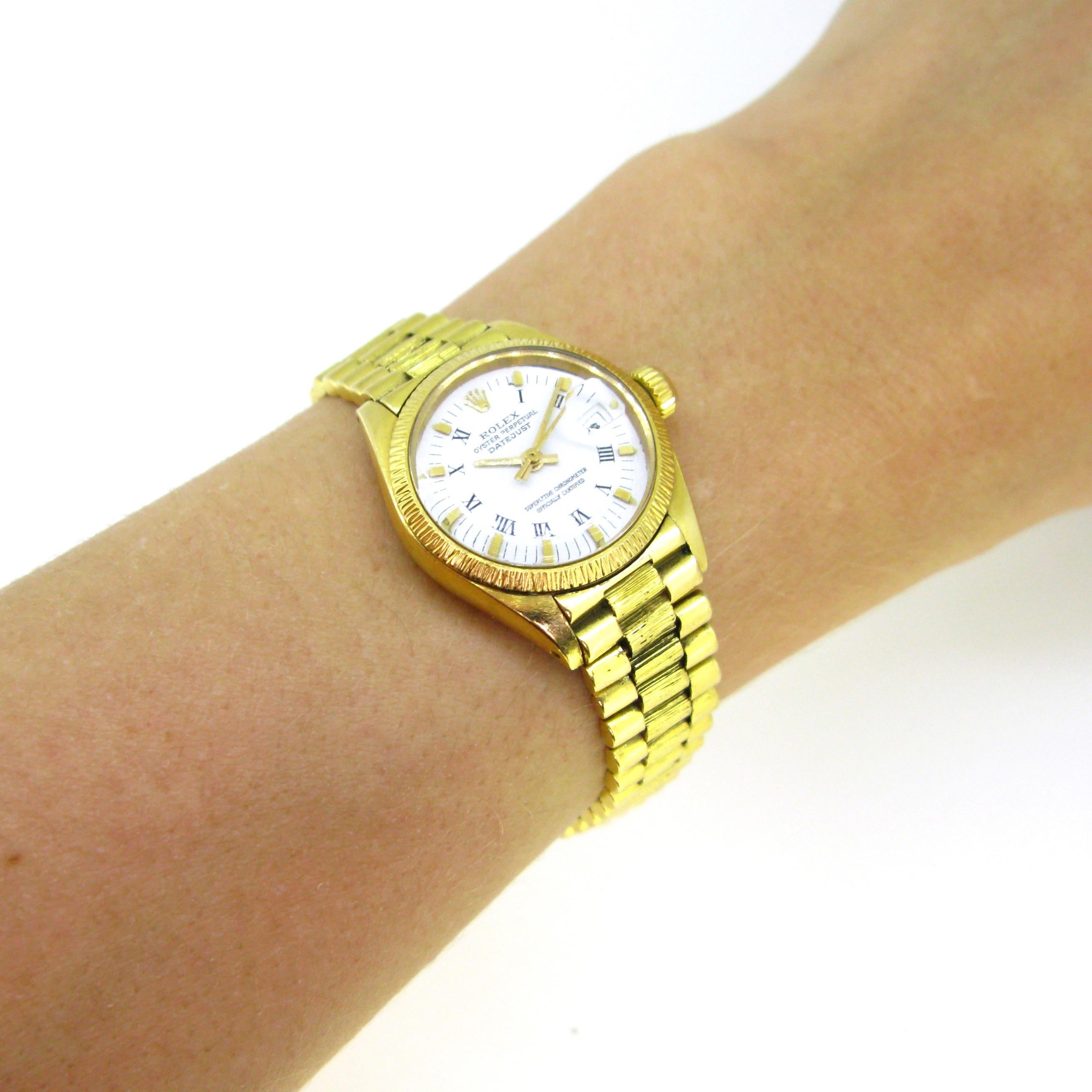 Rolex Oyster Perpetual Datejust 6927 Yellow Gold 1975 Ladies Watch 2