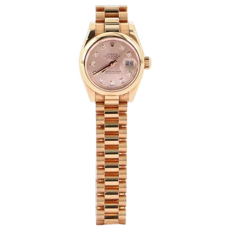 Rolex Oyster Perpetual Datejust Automatic Watch Rose Gold with Diamond Markers26
