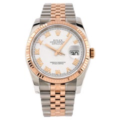 Rolex Oyster Perpetual Datejust Automatic Watch Stainless Steel and Rose