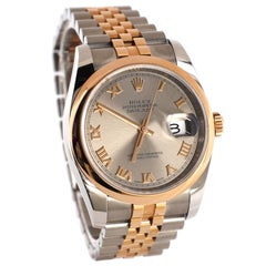 Rolex Oyster Perpetual Datejust Orologio automatico in acciaio e oro rosa 36