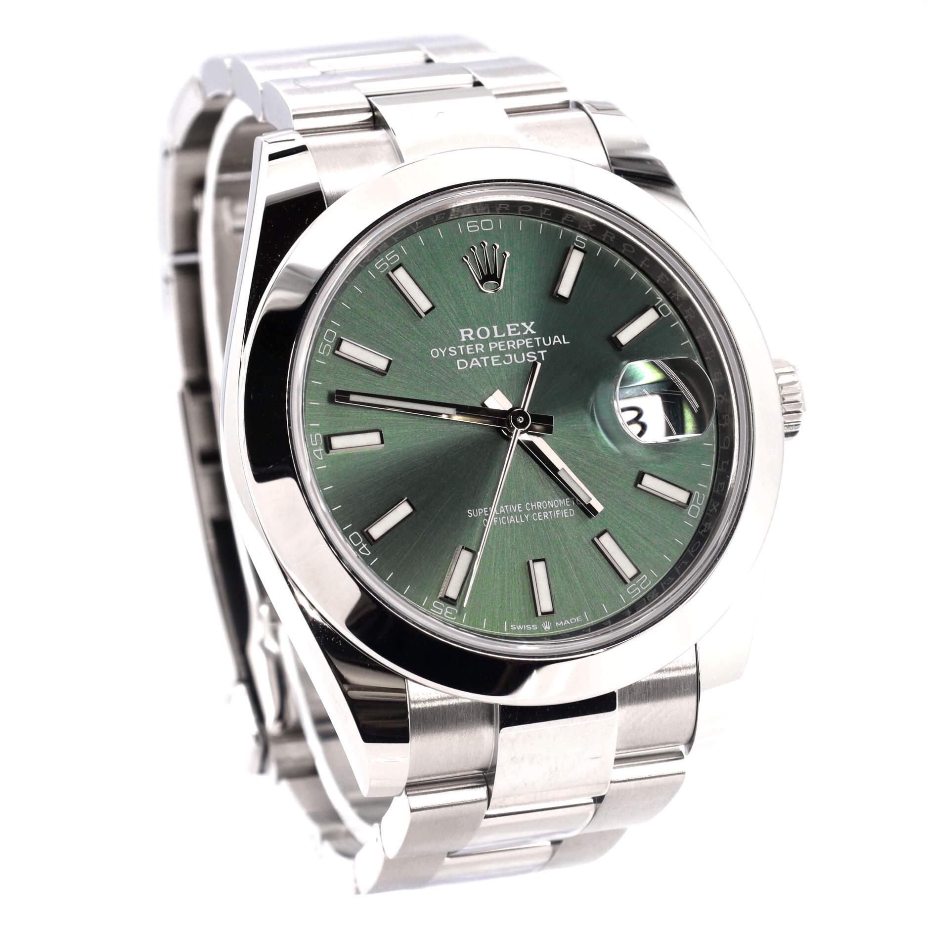 rolex oyster perpetual datejust rhodium dial watch