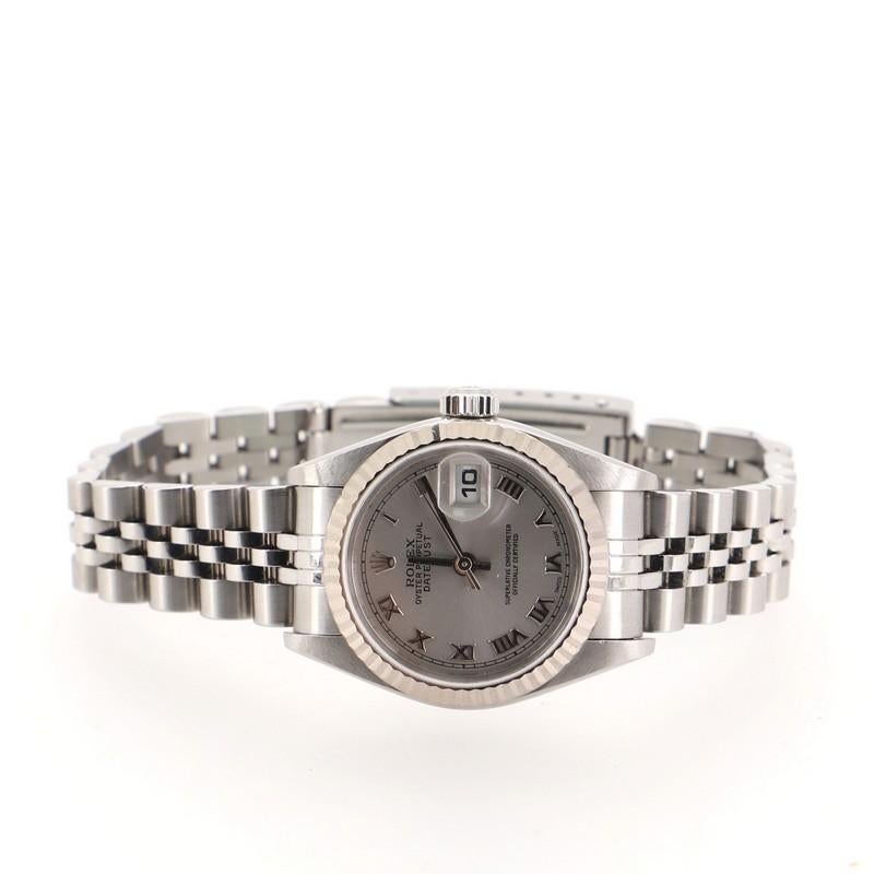 Women's or Men's Rolex Oyster Perpetual Datejust Automatic Watch Stainless Steel and White