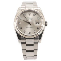 Rolex Oyster Perpetual Datejust Automatic Watch Stainless Steel and White