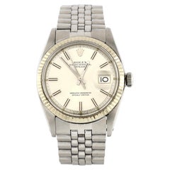 Rolex Oyster Perpetual Datejust Automatic Watch Stainless Steel and White