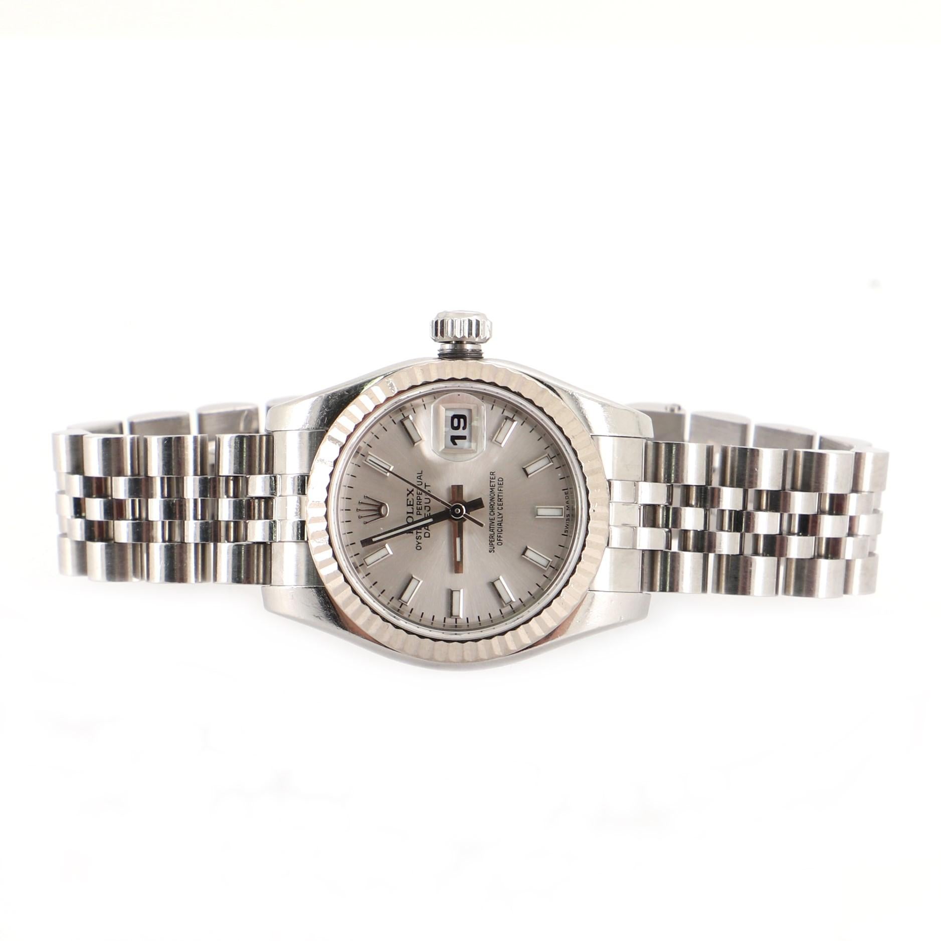 Rolex Oyster Perpetual Datejust Automatic Watch Stainless Steel and White Gold 2 5