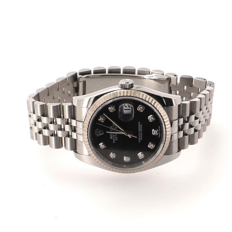 Rolex Oyster Perpetual Datejust Automatic Watch Stainless Steel and White Gold In Good Condition In New York, NY