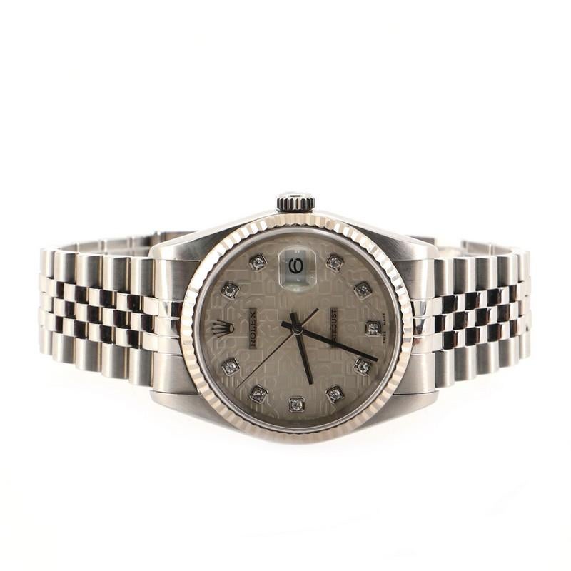 Women's or Men's Rolex Oyster Perpetual Datejust Automatic Watch Stainless Steel and White Gold
