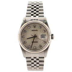 Rolex Oyster Perpetual Datejust Automatic Watch Stainless Steel and White Gold